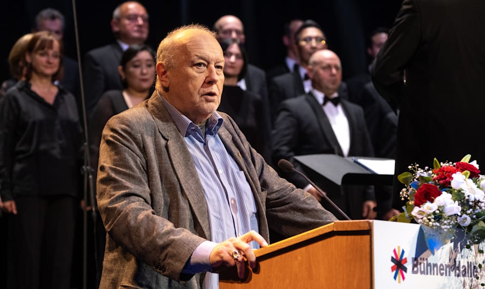 Schauspieler und Freund Thomas Thieme war einer der Redner bei der Gedenkfeier