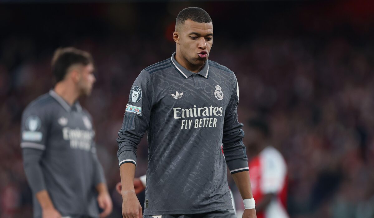 Kylian Mbappe of Real Madrid - Arsenal v Real Madrid, UEFA Champions League Quarter Final 1st Leg, Emirates Stadium, London, UK - 8th April 2025