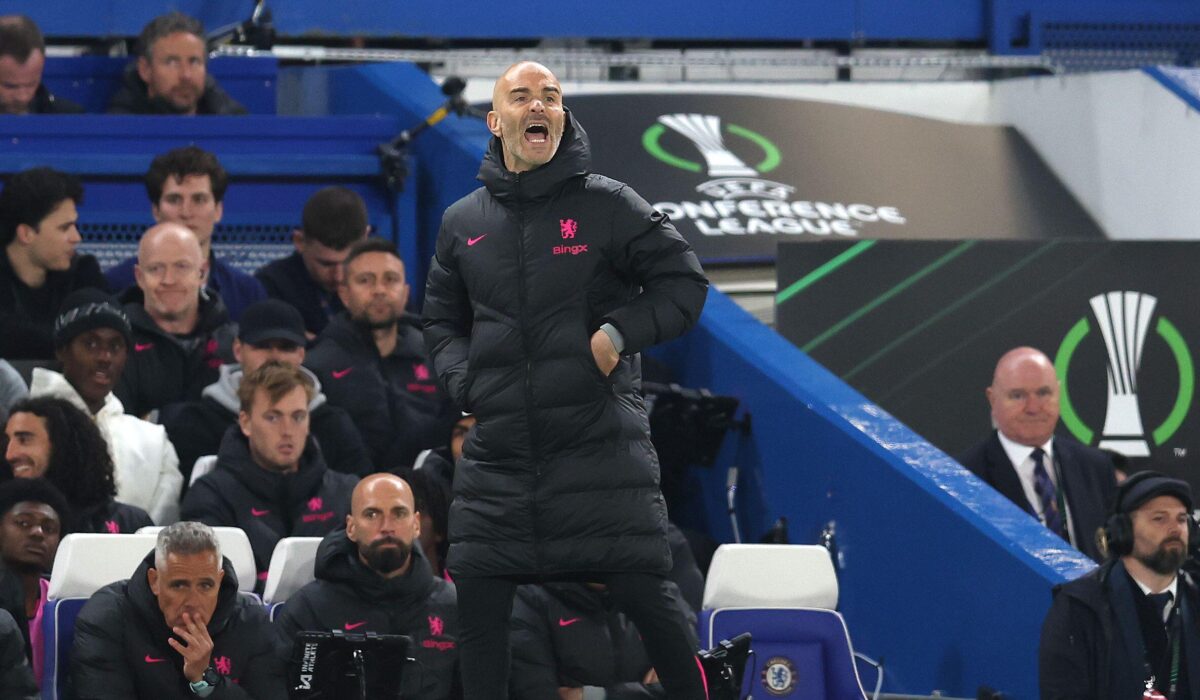 3ATJJC4 London, UK. 17th Apr, 2025. Enzo Maresca, head coach of Chelsea during the Chelsea vs Legia Warsaw UEFA Europa Conference League match at Stamford Bridge, London. Picture credit should read: Paul Terry/Sportimage Credit: Sportimage Ltd/Alamy Live News