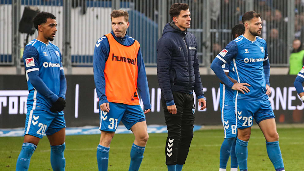 Die Magdeburg-Profis Xavier Amaechi, Robert Leipertz, Tobias Müller und Aleksa Marusic (v.l.)