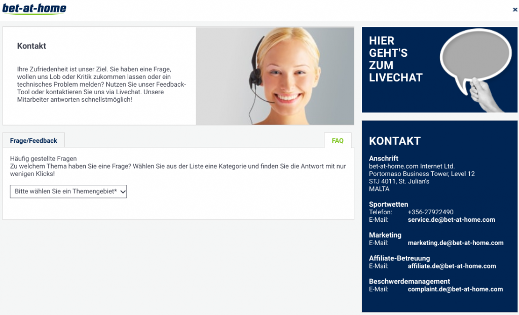 bet-at-home Kundensupport