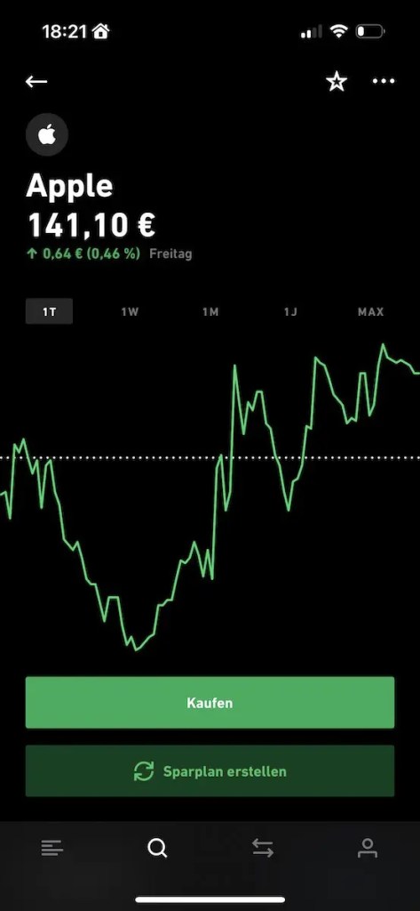 Screenshot der Trade Republic App