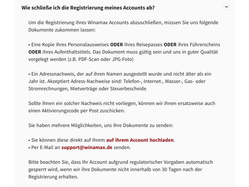 Winamax Verifizierung
