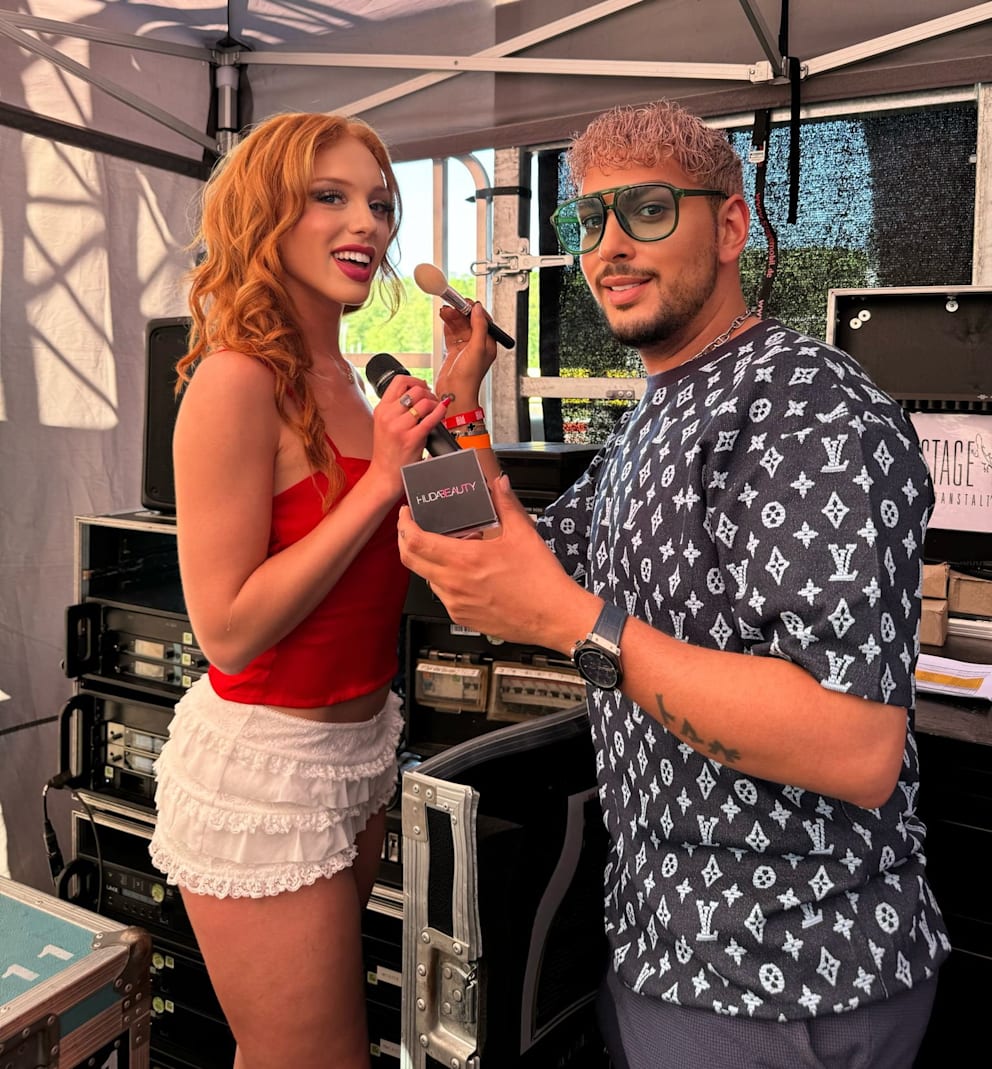 Der letzte Feinschliff vor dem großen Auftritt: Make-up-Artist Anwar El Gharbaoui von der „Anwar Beauty Lounge“ sorgte für den perfekten Look
