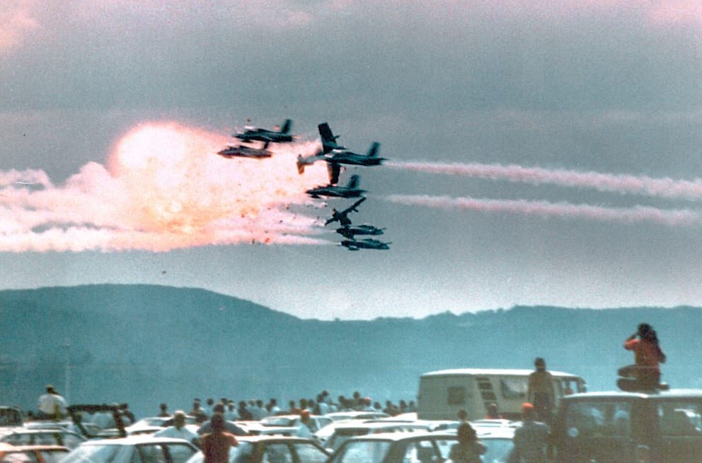 Am am 28. August 1988 kamen in Rammstein bei einem Unglück mit drei Jets von Frecce Tricolori 70 Menschen ums Leben
