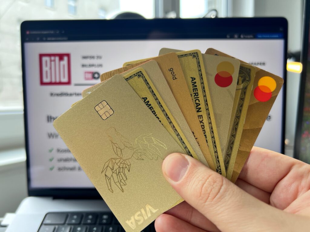 Goldene Kreditkarten im Verlgeich
