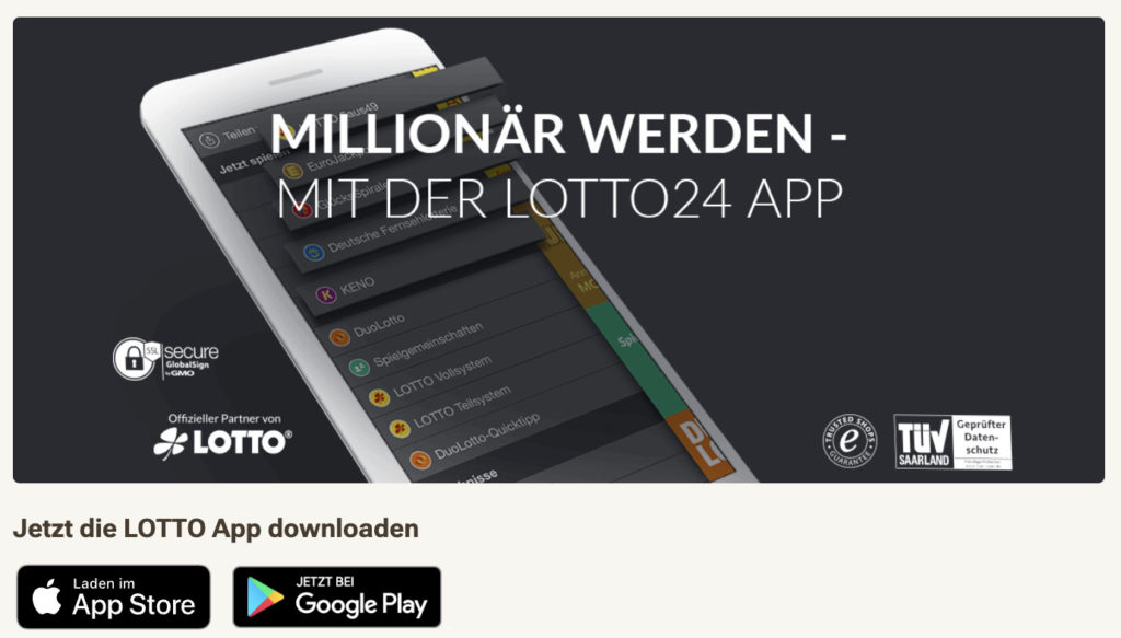 Lotto24 App fuer iOS und Android