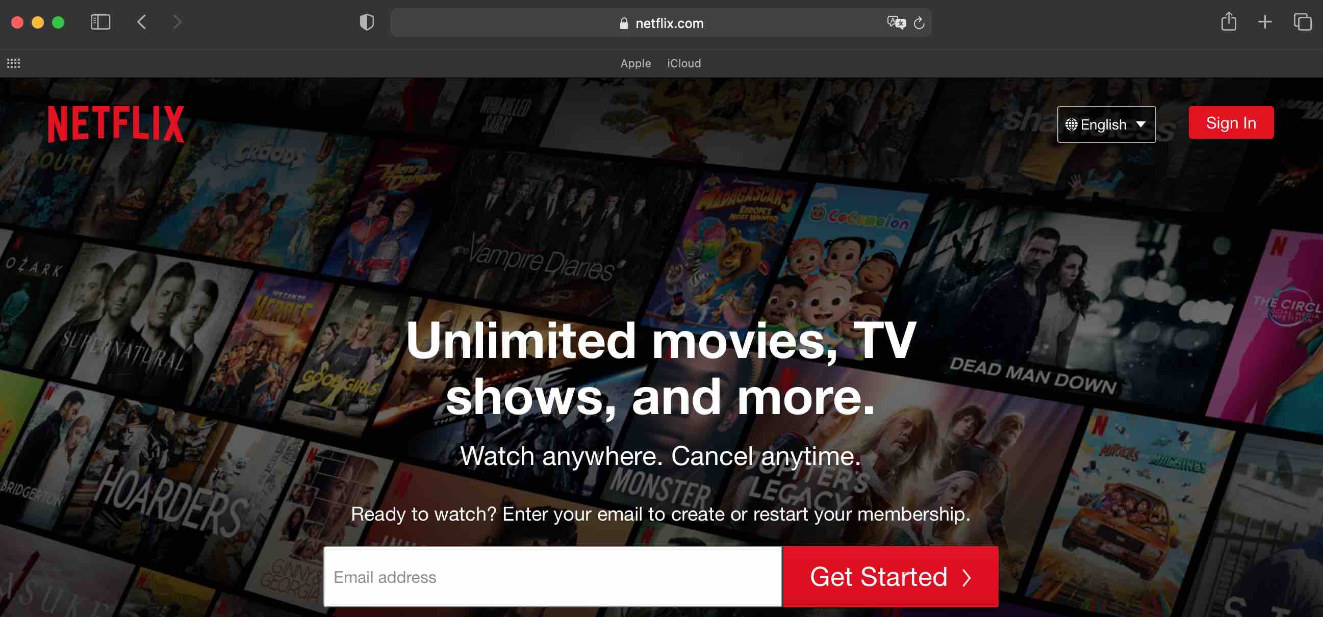 Netflix USA Webseite mit VPN