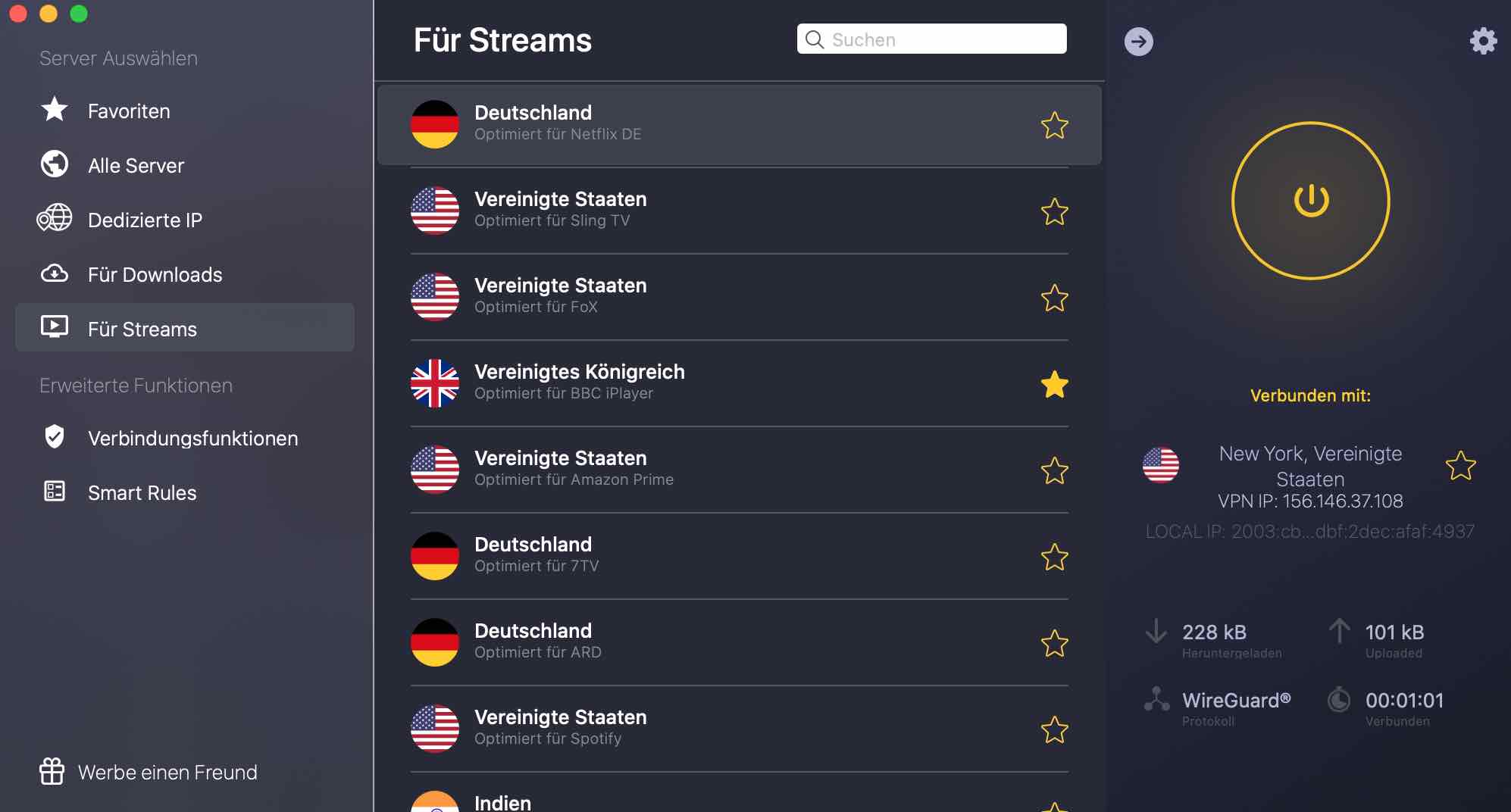 Für Streaming optimierte Server