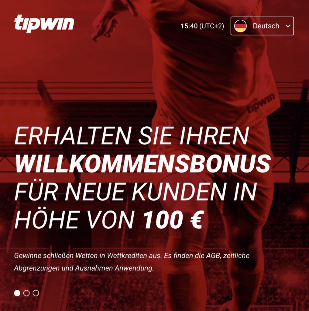 Tipwin Bonus für Sportwetten