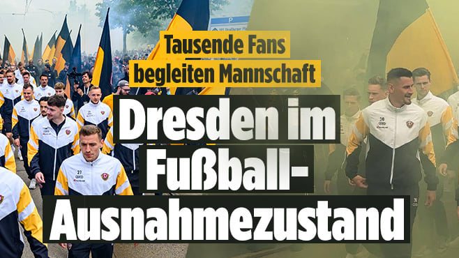 Dynamo Dresden: Fußball-Fans stehen Spalier für Drittligist