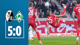 Gegen Werder: Traum-Fallrückzieher bei Freiburg-Gala