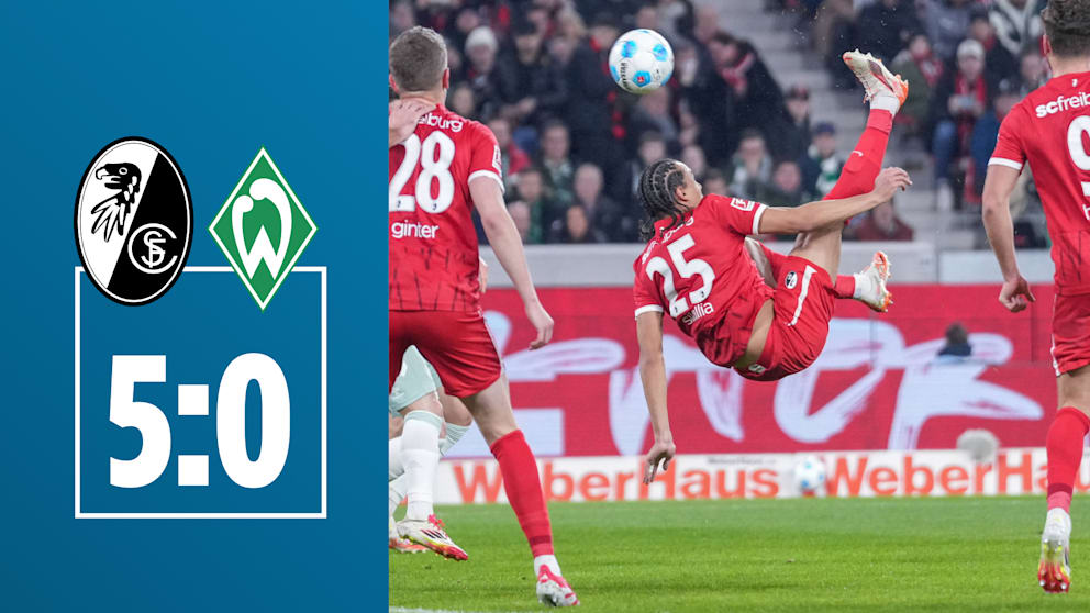 Gegen Werder: Traum-Fallrückzieher bei Freiburg-Gala
