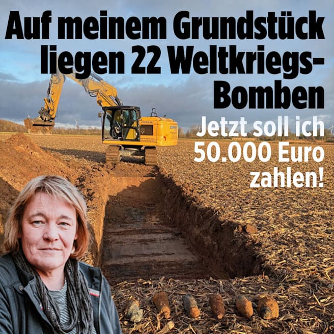 22 Weltkriegsbomben auf Acker gefunden: Frau soll 50.000 Euro für Räumung zahlen