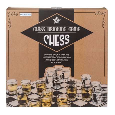 Schach - Glas-Trinkspiel - 35 cm