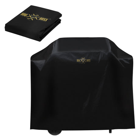 Premium Grillabdeckung Größe L 152x71x112 cm Schwarz aus Oxford-Stoff BBQ#BOSS