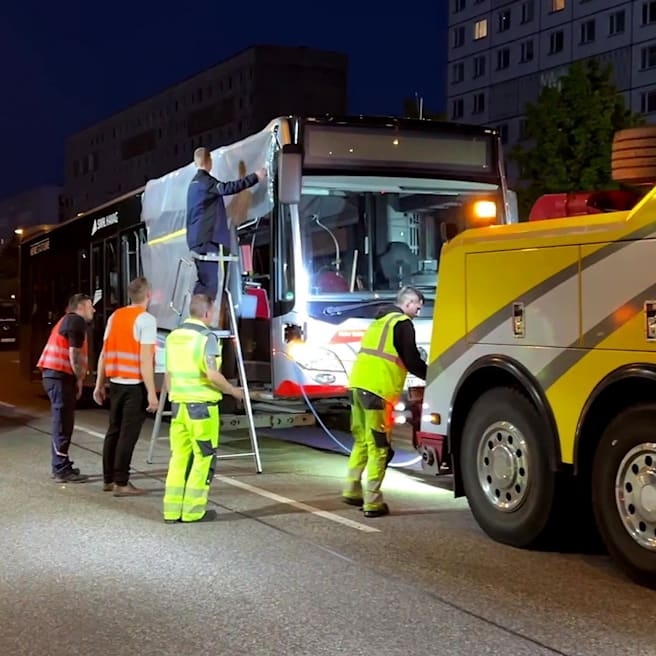 Halle: 9 Verletzte! Linienbus kracht gegen Straßenbahn