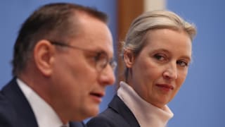 AfD-Chefs Alice Weidel (46) und Tino Chrupalla (50)