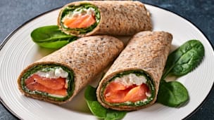 Lachs-Spinat-Wraps: Eiweißreiche Mahlzeit gegen Diabetes Typ 2