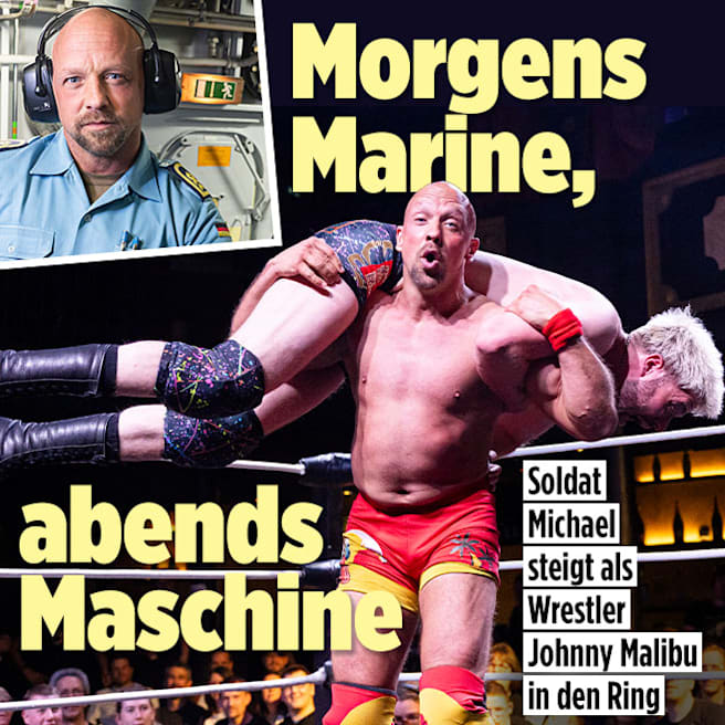 Im Ring wird Marine-Soldat Michael zu Wrestler Johnny Malibu