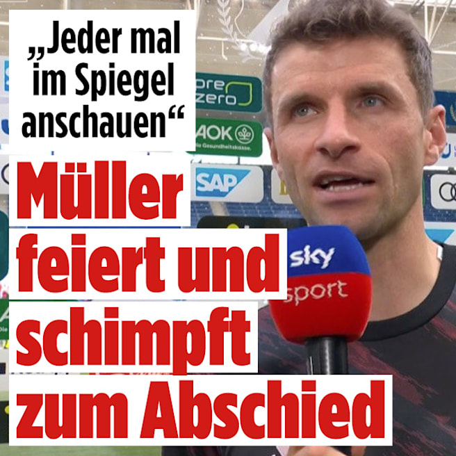 FC Bayern: Thomas Müller feiert und schimpft zum Abschied