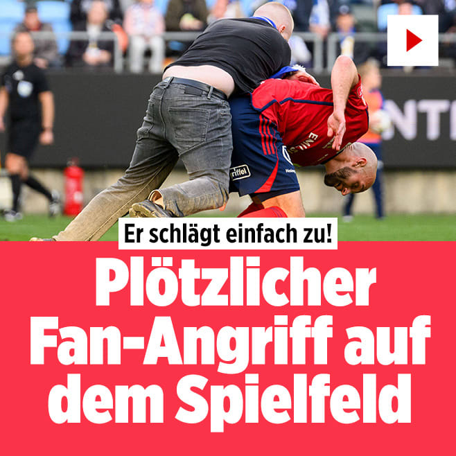Er schlägt einfach zu!: Plötzlicher Fan-Angriff auf dem Spielfeld