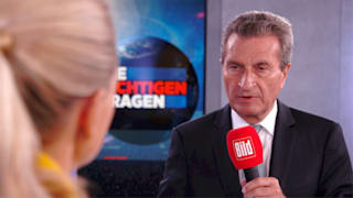 Im BILD-Talk „Die richtigen Fragen“ | Oettinger rechnet vor,  was uns der Brexit kostet