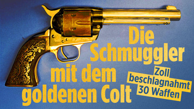 Eine ist aus Gold: Zoll in Bayern beschlagnahmt 30 illegale Waffen