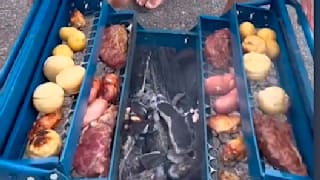 Werkzeugkasten einfach zum Grill umgebaut