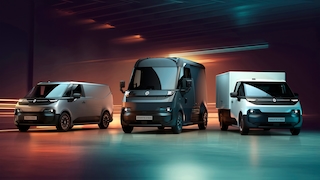 Die neuen elektrischen Renault Modelle Estafette, Goelette und Trafic im Studio