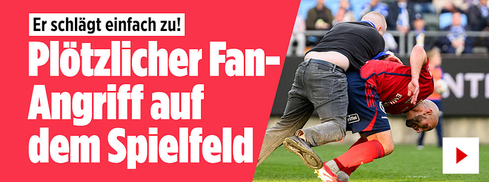 Er schlägt einfach zu!: Plötzlicher Fan-Angriff auf dem Spielfeld