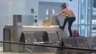 Ausraster auf dem Flughafenterminal