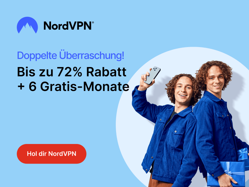 NordVPN Angebot zum Geburtstag. Banner 72% Rabatt und 6 Gratis-Monate