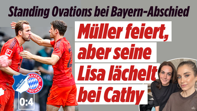 Bayern-Sieg in Hoffenheim! Müller feiert, seine Lisa lächelt bei Cathy