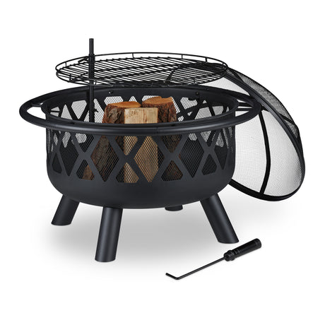 Feuerschale mit Grillrost & Funkenschutz