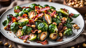 Rezept der Glucose Goddess: Rosenkohlpfanne mit Speck und Nüssen