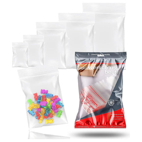 500x Druckverschlussbeutel Zip Set - reißfest & transparent Plastikbeutel Plastiktüte