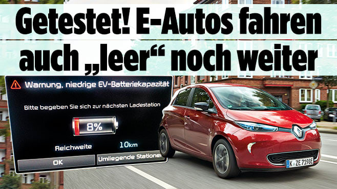 Reichweiten-Angst? Quatsch!: E-Autos fahren auch „leer“ noch weiter