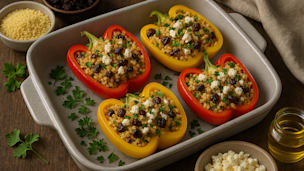 Rezept: Gefüllte Paprika mit Couscous und Rosinen