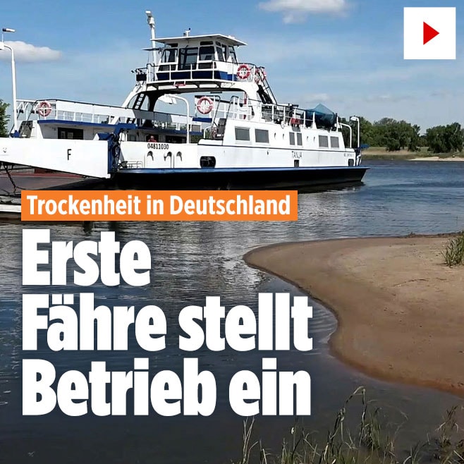 Rekord-Dürre: Erste Fähren stellen Betrieb wegen niedriger Wasserpegel ein