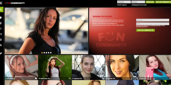 Startseite der Casual Dating Seite FunCommunity