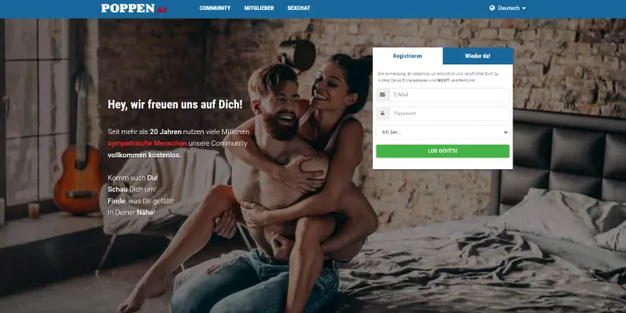 Startseite der Casual Dating Seite Poppen