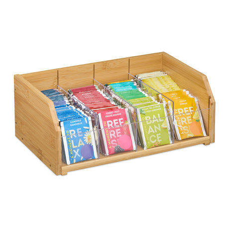 Tee Organizer 4 Fächer Bambus