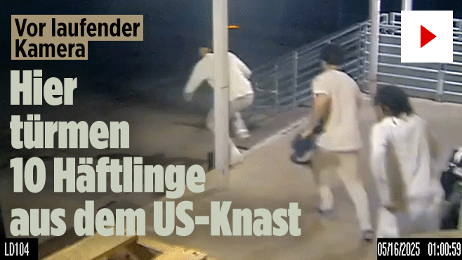Vor laufender Kamera: Hier türmen 10 Häftlinge aus dem US-Knast