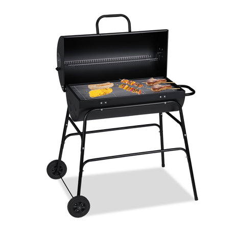 Holzkohlegrill mit Deckel