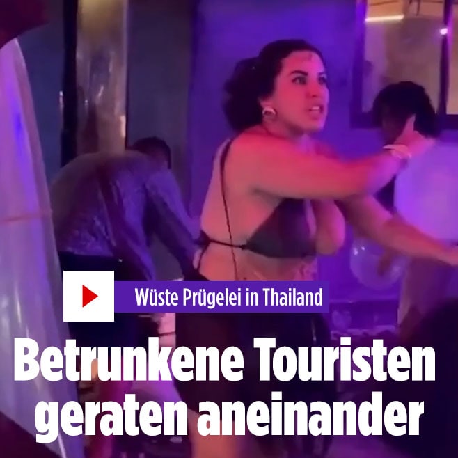 Wüste Prügelei in Thailand: Betrunkene Touristen geraten aneinander