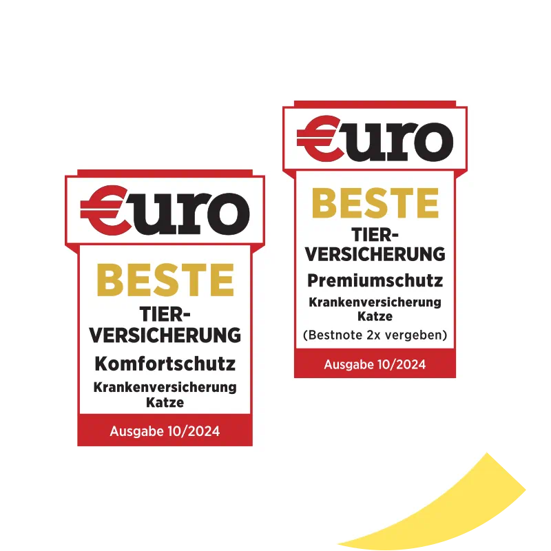 Euro Magazin Testsieger Siegel: Beste Katzenkrankenversicherung in den Tarifen Komfort und Premium